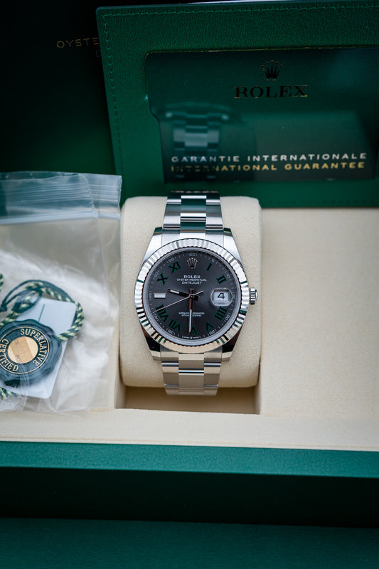 2025 Rolex Datejust 41 – Ref. 126334 – Wimbledon Dial – Stainless Steel – Fluted Bezel – Oyster Bracelet – Brand New, Complete Set