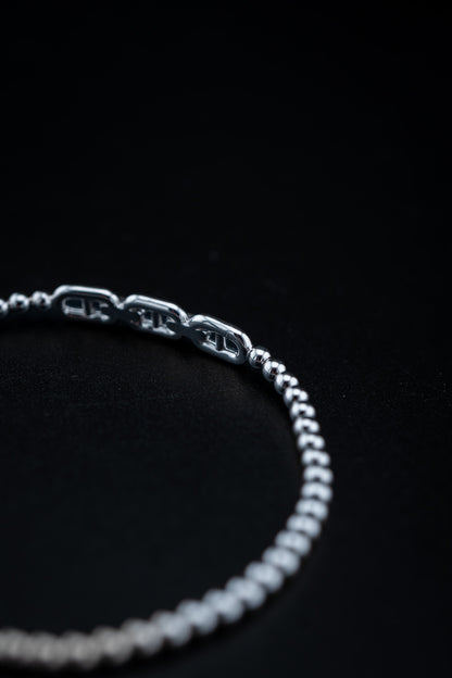 Hulchi Belluni Diamond Link Stretch Bracelet – 18K White Gold – 0.04ctw Natural Diamonds