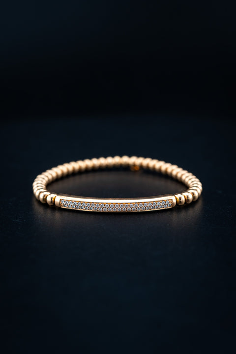 Hulchi Belluni Tresor Bar Stretch Bracelet – 18K Rose Gold with Natural VS Diamonds