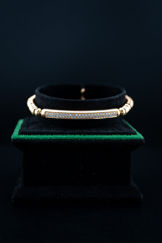 Hulchi Belluni Tresor Bar Stretch Bracelet – 18K Rose Gold with Natural VS Diamonds