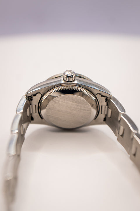 26mm Ladies Oyster Perpetual Silver Dial Diamond Bezel/Markers