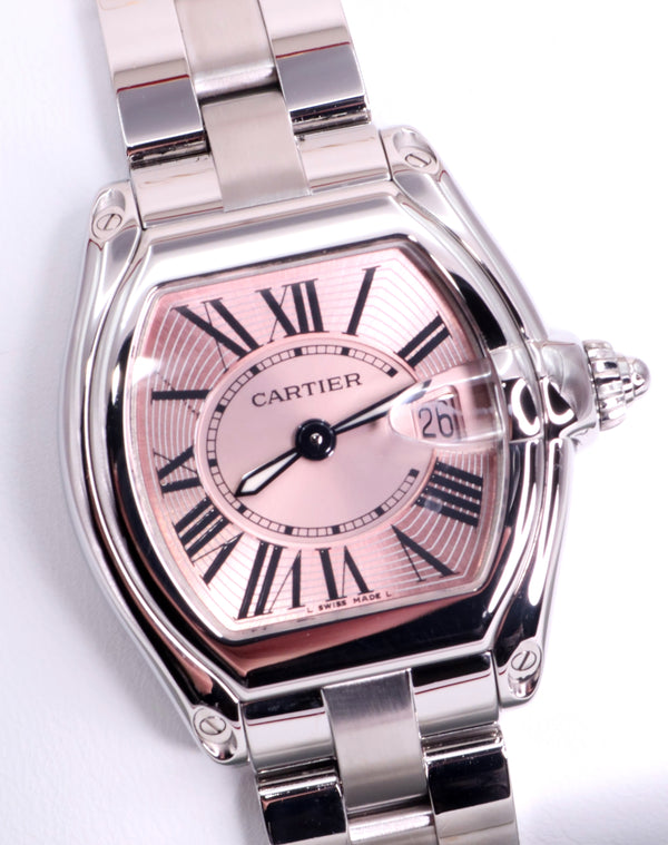 2010s Cartier Roadster Small Model W62017V3 - Pink Dial, Stainless Steel