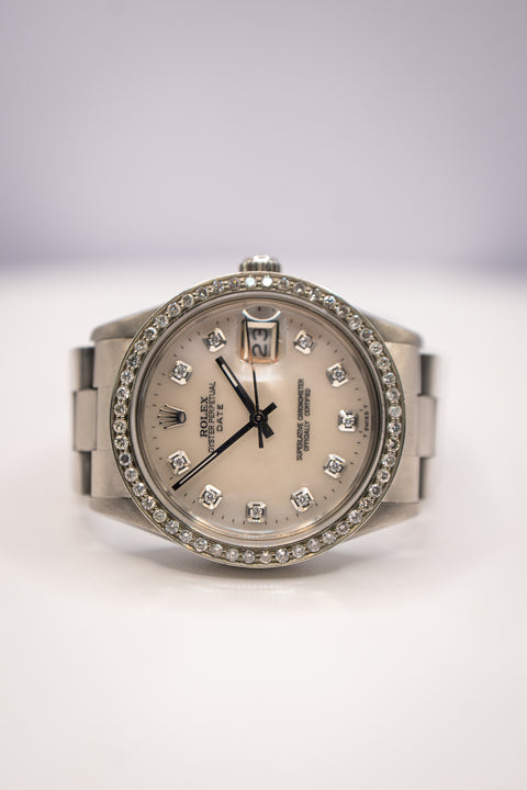 Rolex Oyster Perpetual Date 34 Ref. 1500 - Mother of Pearl Diamond Dial