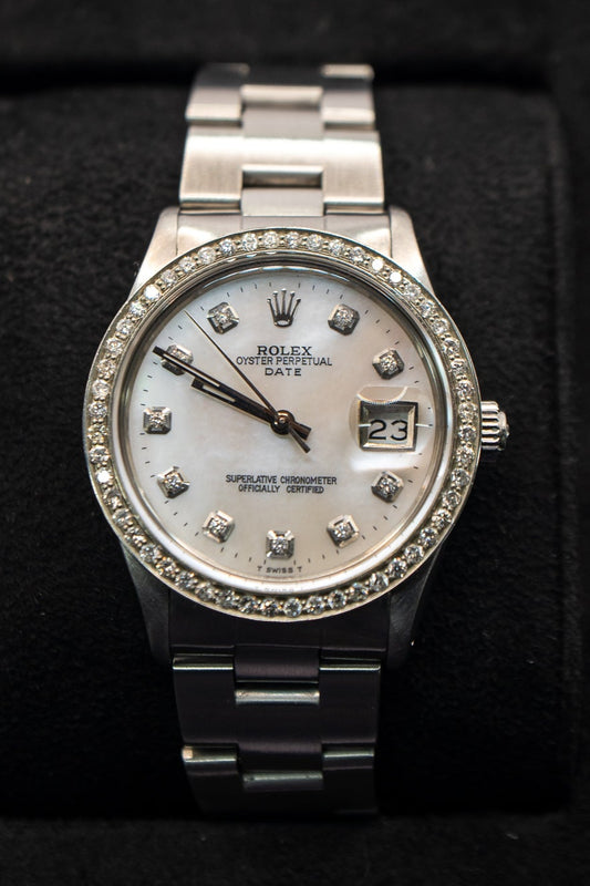 Rolex Oyster Perpetual Date 34 Ref. 1500 - Mother of Pearl Diamond Dial
