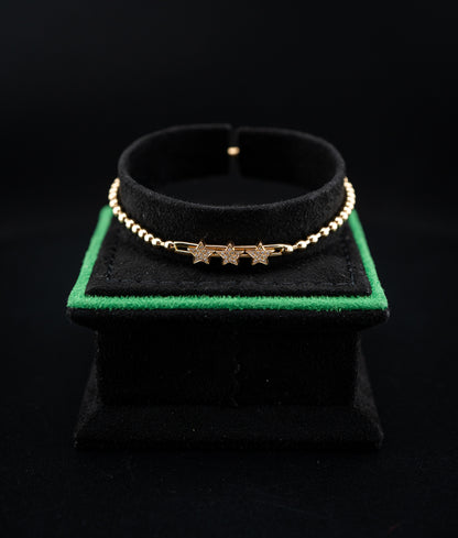 18K Yellow Gold Hulchi Belluni Star Slide Bracelet