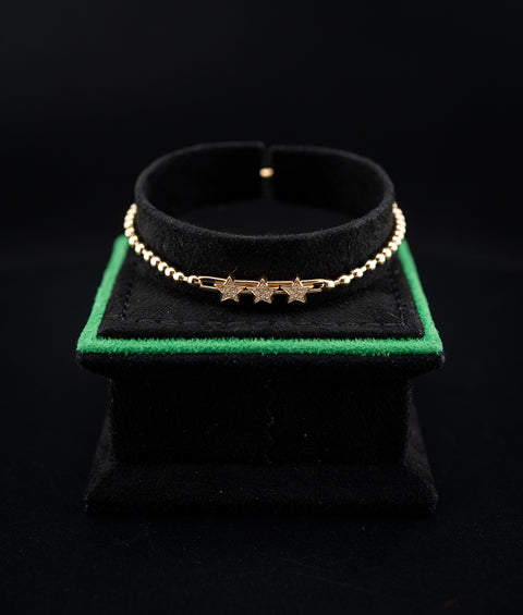 18K Yellow Gold Hulchi Belluni Star Slide Bracelet