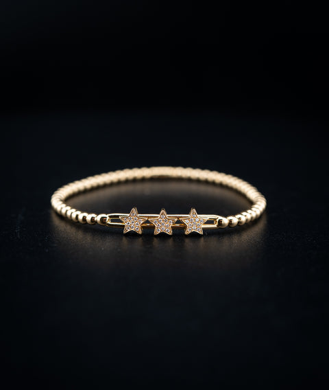 18K Yellow Gold Hulchi Belluni Star Slide Bracelet