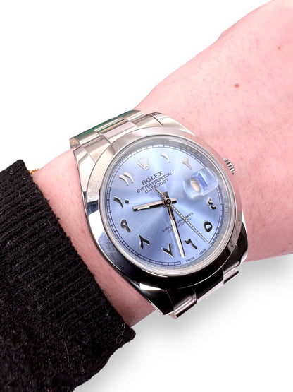 2022 Rolex Datejust 41 #126300 - Ice Blue Arabic Aftermarket Dial, Like New Mint image 4