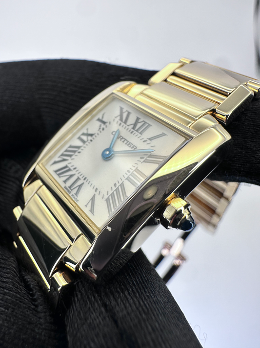 Cartier Française Ref. WB7018K1 - 18K Yellow Gold, Silver Opaline Dial, 2010s image 2