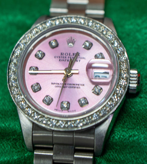 Rolex Datejust Ladies 26mm Ref. 179160 - Pink Diamond Dial, Diamond Bezel image 0