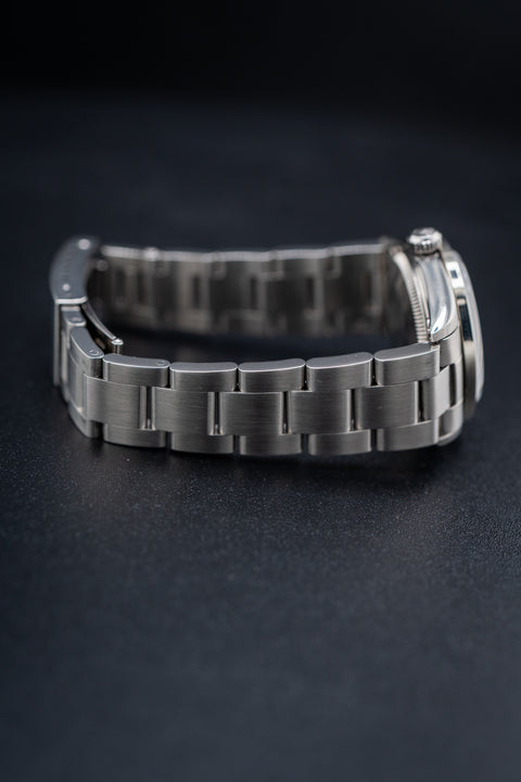 Pre-Owned Rolex Oyster Perpetual – Ref. 77080 – Custom Silver Diamond Dial & Bezel