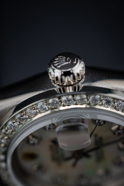 Rolex Ladies Datejust – Mother of Pearl Diamond Dial & Bezel – Ref. 79174