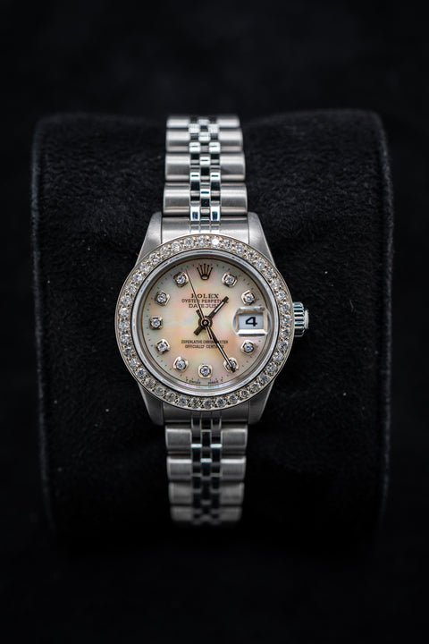 Rolex Ladies Datejust – Mother of Pearl Diamond Dial & Bezel – Ref. 79174