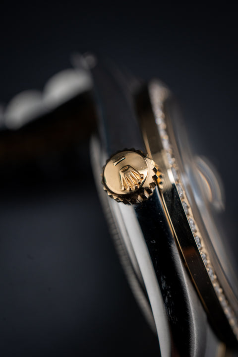 Pre-Owned Rolex Two-Tone Datejust 36 – Ref. 16013 – Custom Mother of Pearl Diamond Dial & Bezel