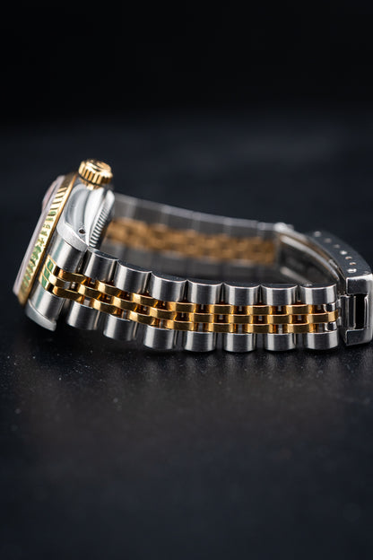Preowned Rolex Ladies Two-Tone Datejust – Ref. 69173 – Custom Pink Roman Dial