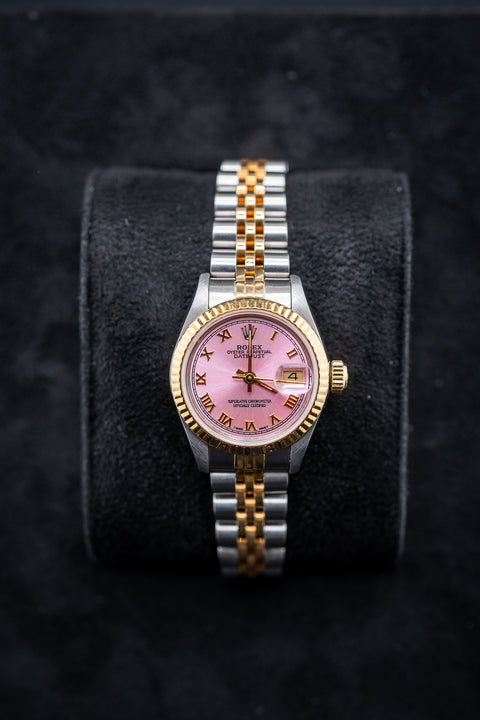 Preowned Rolex Ladies Two-Tone Datejust 26 – Ref. 69173 – Custom Pink Roman Dial