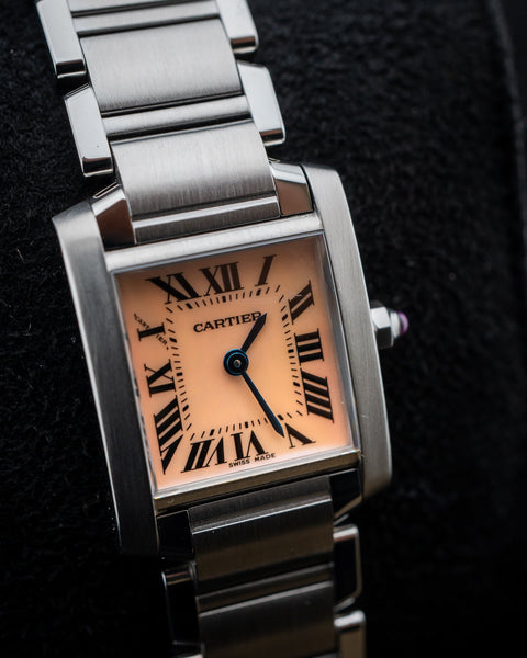 Cartier Tank Française Small 20mm W51028Q3 Pink Mother of Pearl Dial