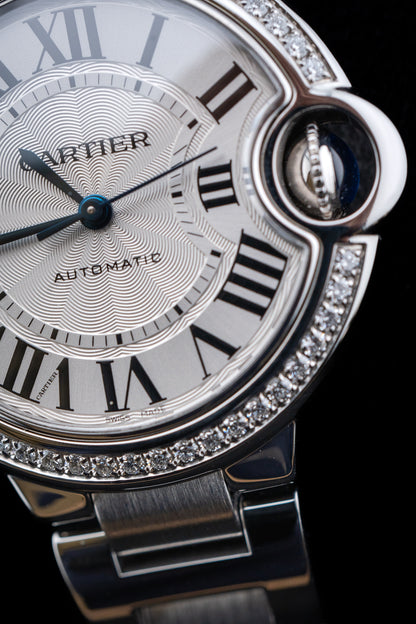 Cartier Ballon Bleu 36mm Factory Diamond Bezel – Preowned (Watch Only)