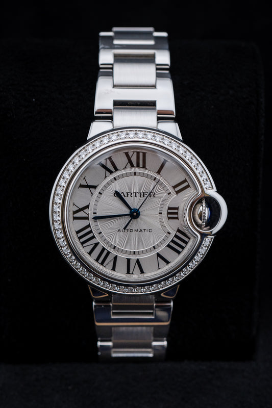 Cartier Ballon Bleu 36mm Factory Diamond Bezel – Preowned (Watch Only)