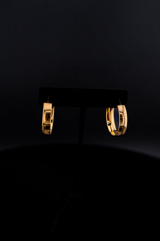 14K Yellow Gold Polished Hoop Earrings