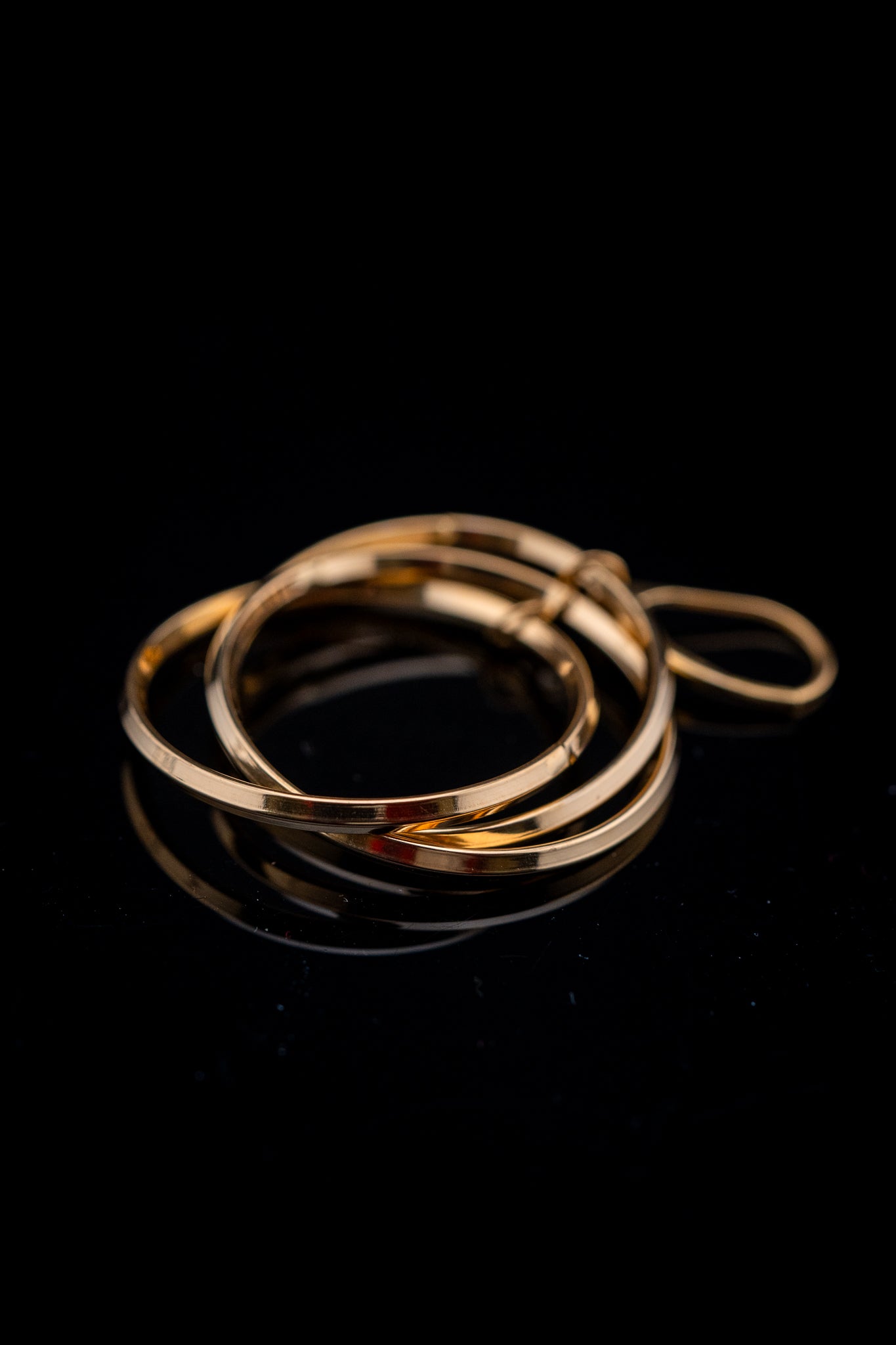 14K Yellow Gold Multi Hoop Earrings