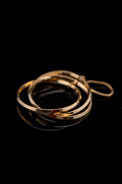 14K Yellow Gold Multi Hoop Earrings
