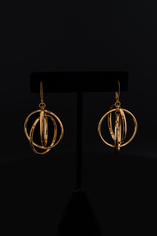 14K Yellow Gold Multi Hoop Earrings