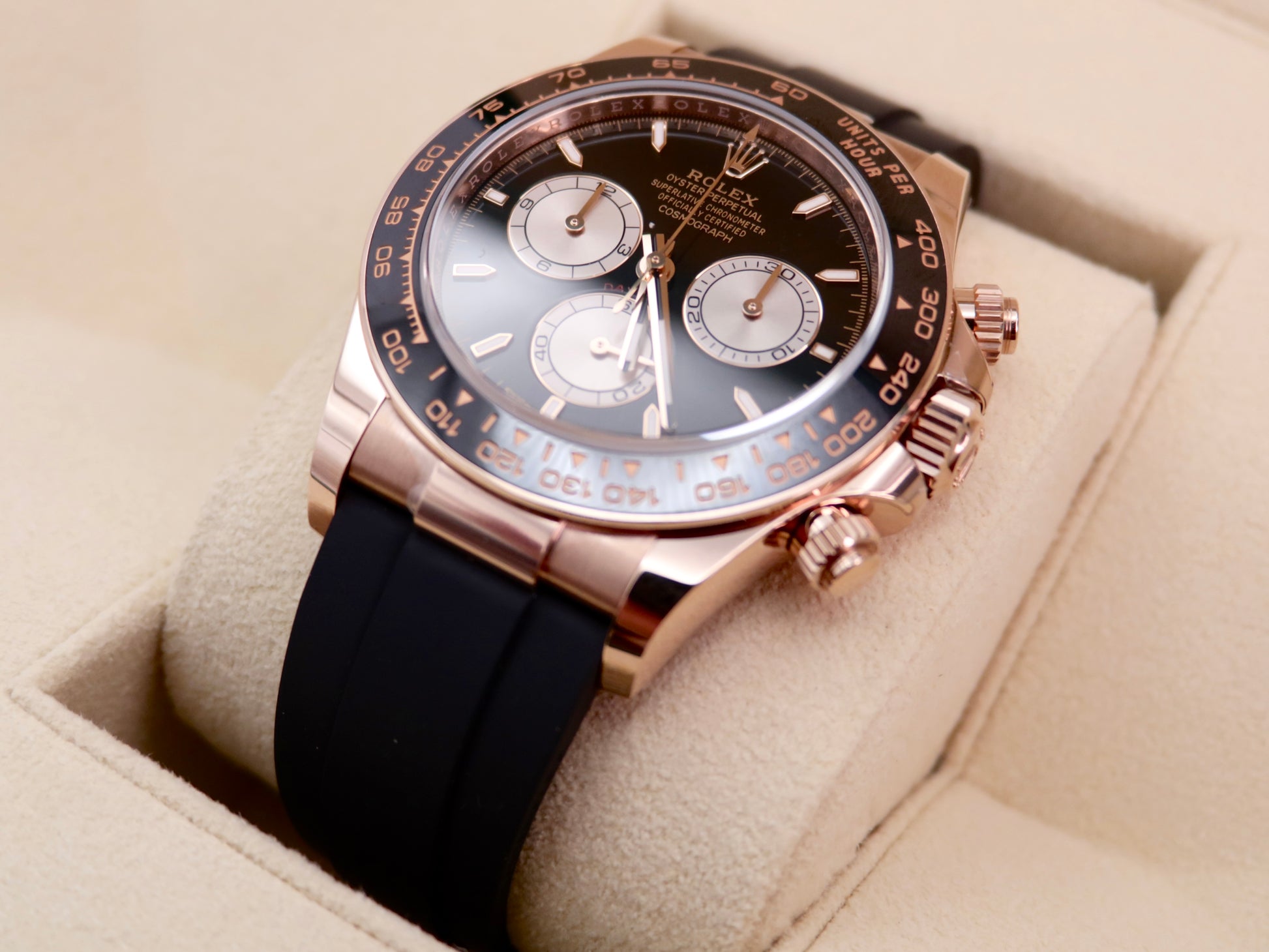 2024 Rolex Cosmograph Daytona 126515LN - Everose Gold, Black Dial, Oysterflex image 10