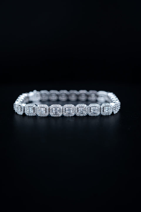 10K White Gold Diamond Bracelet – 4.07ctw Natural Diamonds – 20.5g