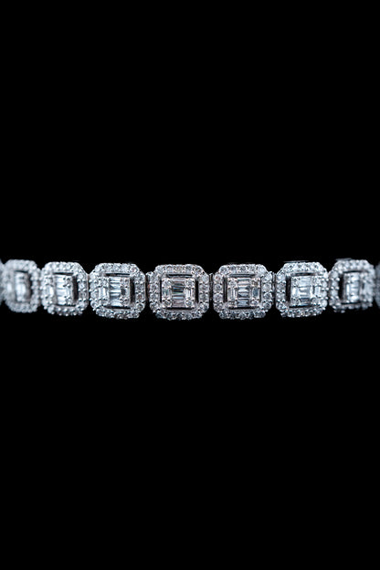 10K White Gold Diamond Bracelet – 4.07ctw Natural Diamonds – 20.5g