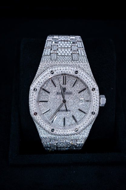 Audemars Piguet Royal Oak 41mm – Fully Bustdown – Aftermarket Diamonds – Stainless Steel – Brand New