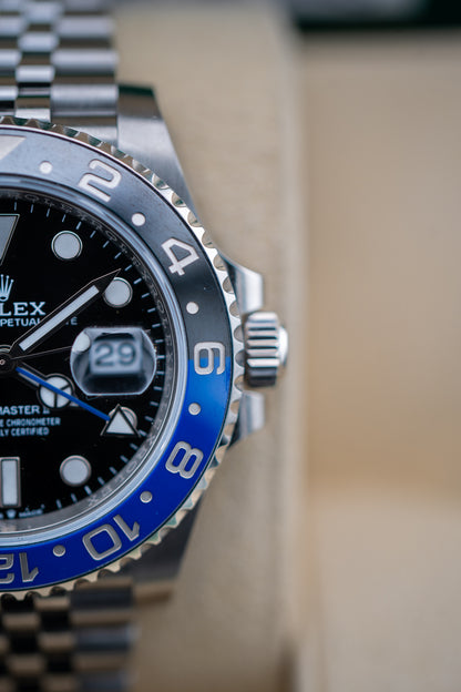 2023 Rolex GMT-Master II “Batgirl” – 126710BLNR – Preowned – Aftermarket Crystal