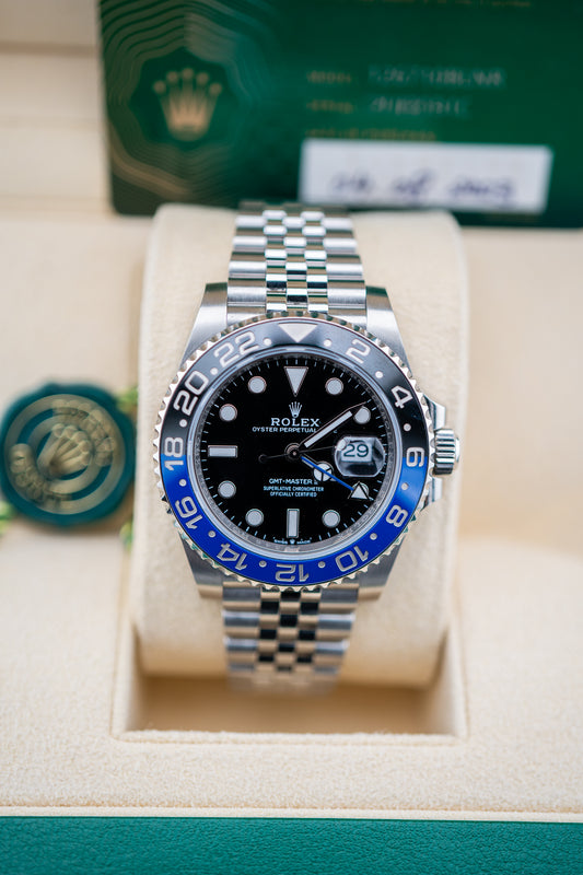 2023 Rolex GMT-Master II “Batgirl” – 126710BLNR – Preowned – Aftermarket Crystal