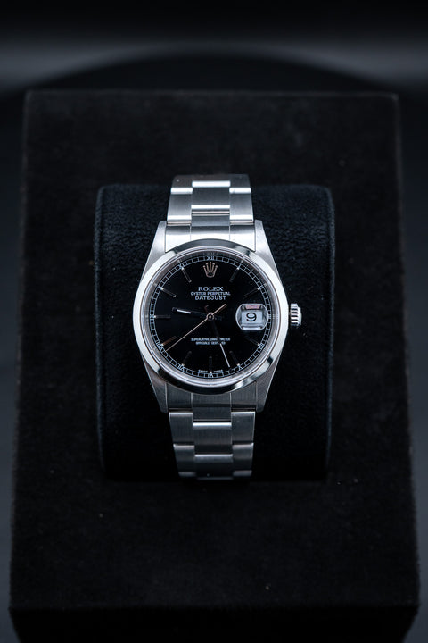 Rolex Datejust 34mm – Black Dial – Ref. 16200 – Stainless Steel – Watch Only