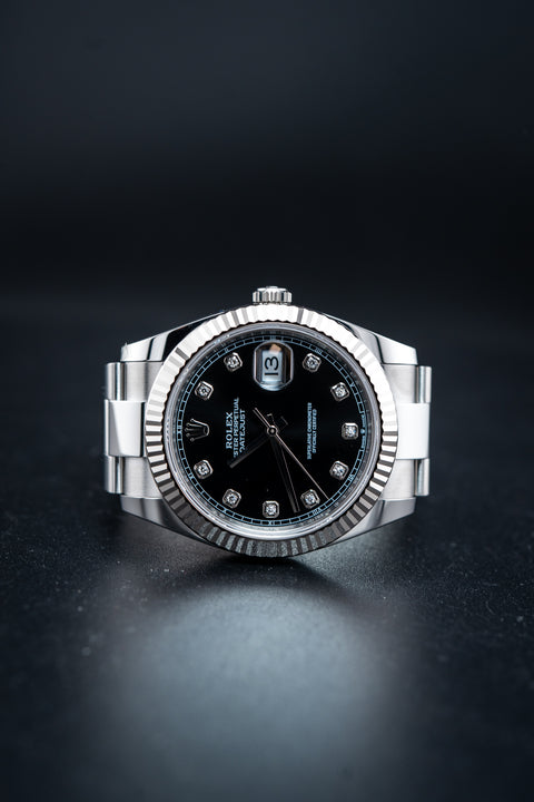 2023 Rolex Datejust 41 Black Dial with Diamond Markers – Ref. 126334