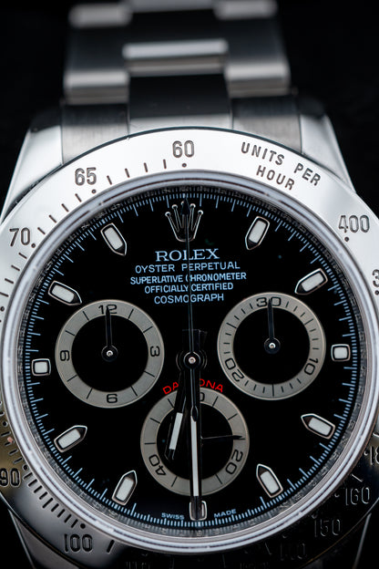 Rolex Daytona Cosmograph 116520 Black Dial 40mm Stainless Steel Oyster – Watch Only