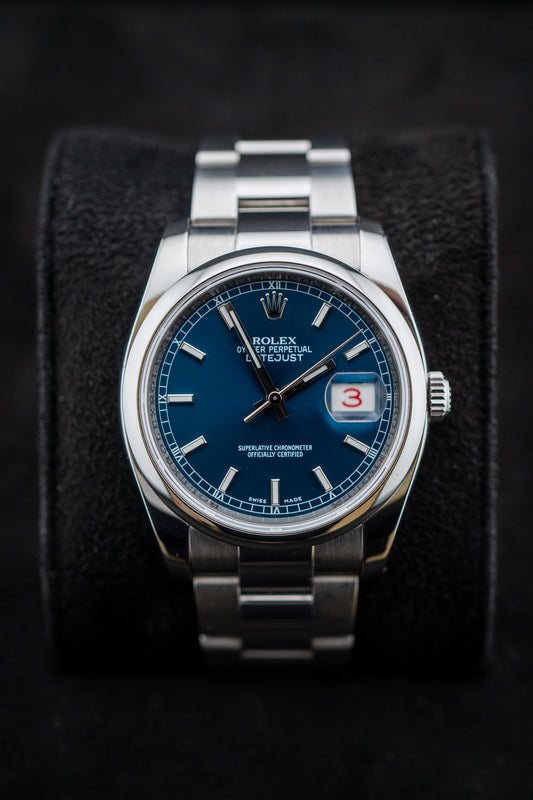 Rolex Datejust 36 116200 Blue Dial Roulette Date – Oyster Bracelet, with Card
