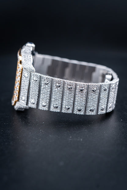 Cartier Santos XL Two-Tone – Full Bustdown VS+ Natural Diamonds