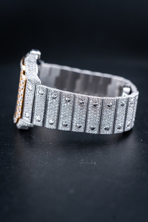 Cartier Santos XL Two-Tone Rose Gold – Custom Full Bustdown VS Natural Diamonds