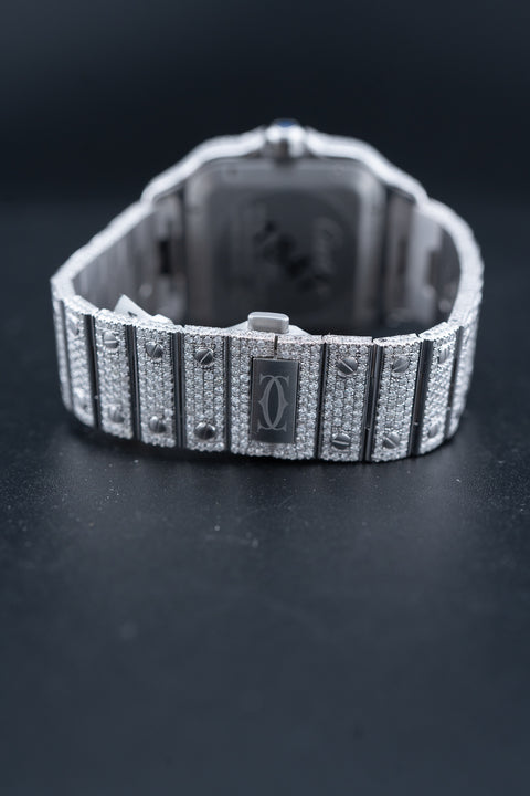 Cartier Santos XL Two-Tone Rose Gold – Custom Full Bustdown VS Natural Diamonds