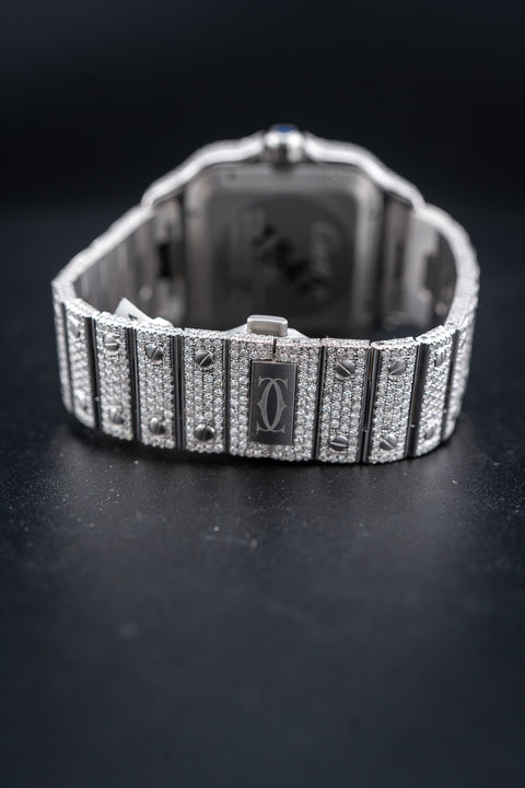 Cartier Santos XL Two-Tone Rose Gold – Custom Full Bustdown VS Natural Diamonds