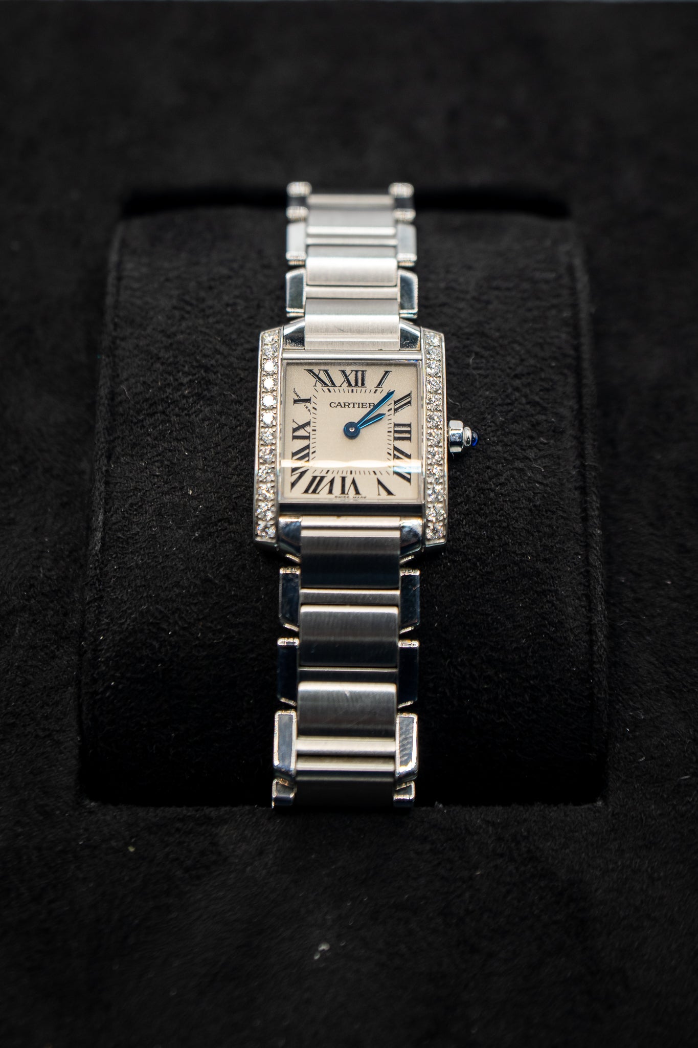 Cartier Tank Française Ref. W4TA0008 - Stainless Steel with Factory Diamonds