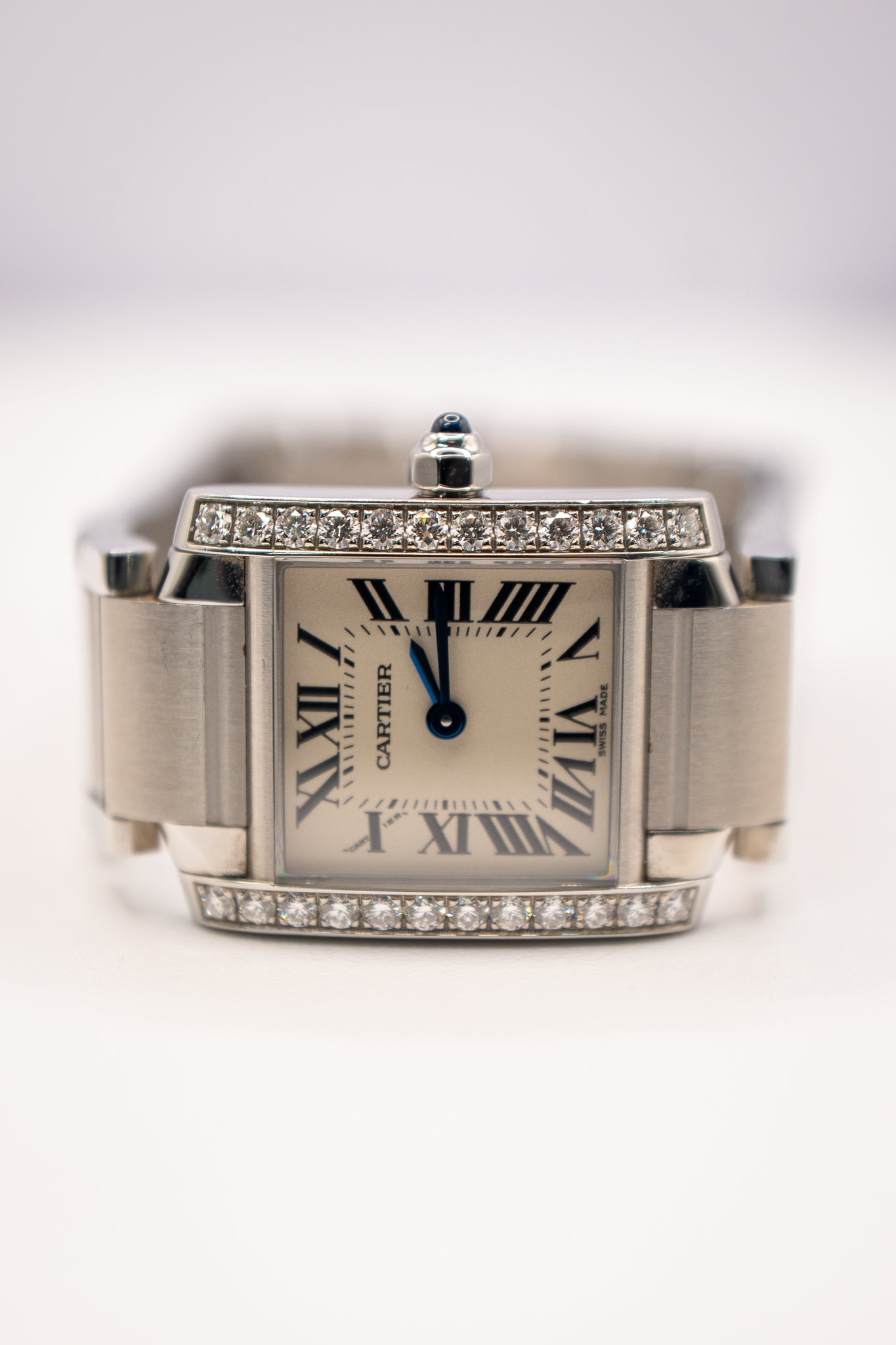 Cartier Tank Française Ref. W4TA0008 - Stainless Steel with Factory Diamonds