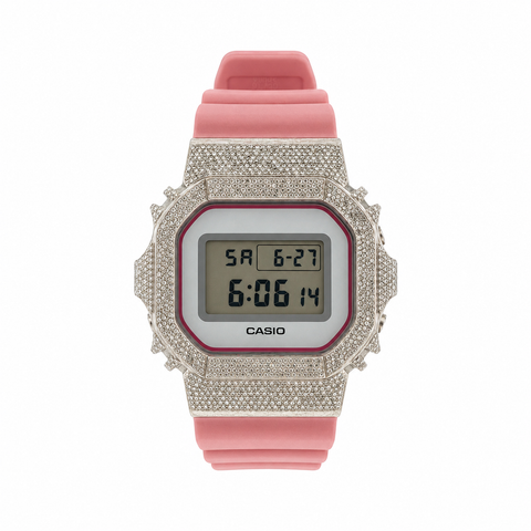Custom Iced Out G-Shock | Pink Strap | DW-5600SC | 3.9 CTW