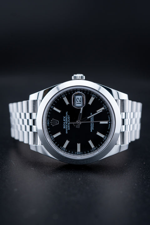 2022 Rolex Datejust 41 Black Dial – Ref. 126300 – Jubilee Bracelet – Pre-Owned Complete Set