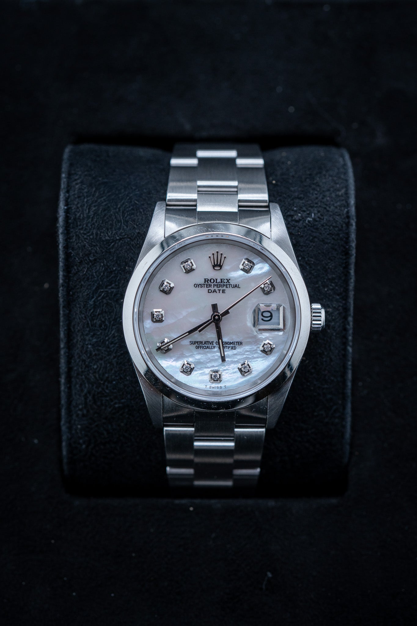 Rolex Datejust 34 – Mother of Pearl Diamond Dial – Stainless Steel – Ref. 1500 – Watch Only