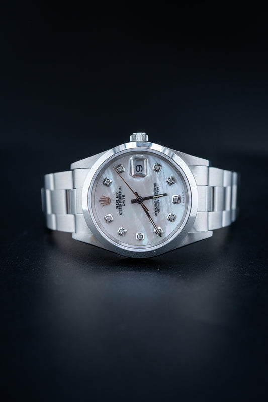 Rolex Datejust 34 – Mother of Pearl Diamond Dial – Stainless Steel – Ref. 1500 – Watch Only