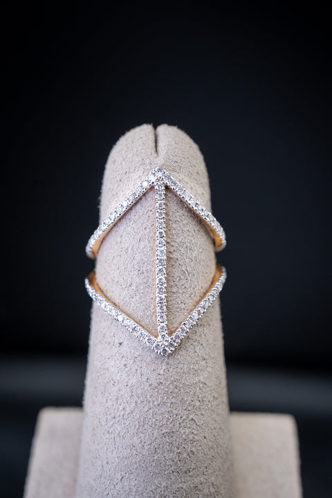 14K Yellow Gold Double Tiara Diamond Ring, 0.37 CTW, Size 4.75