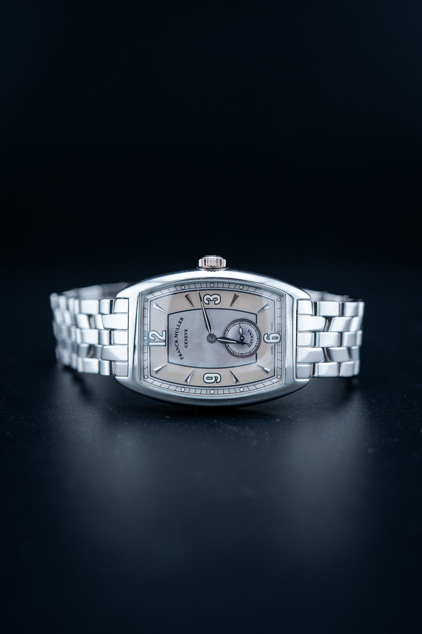 Franck Muller Cintrée Curvex Havana – Stainless Steel – Pre-Owned Complete Set