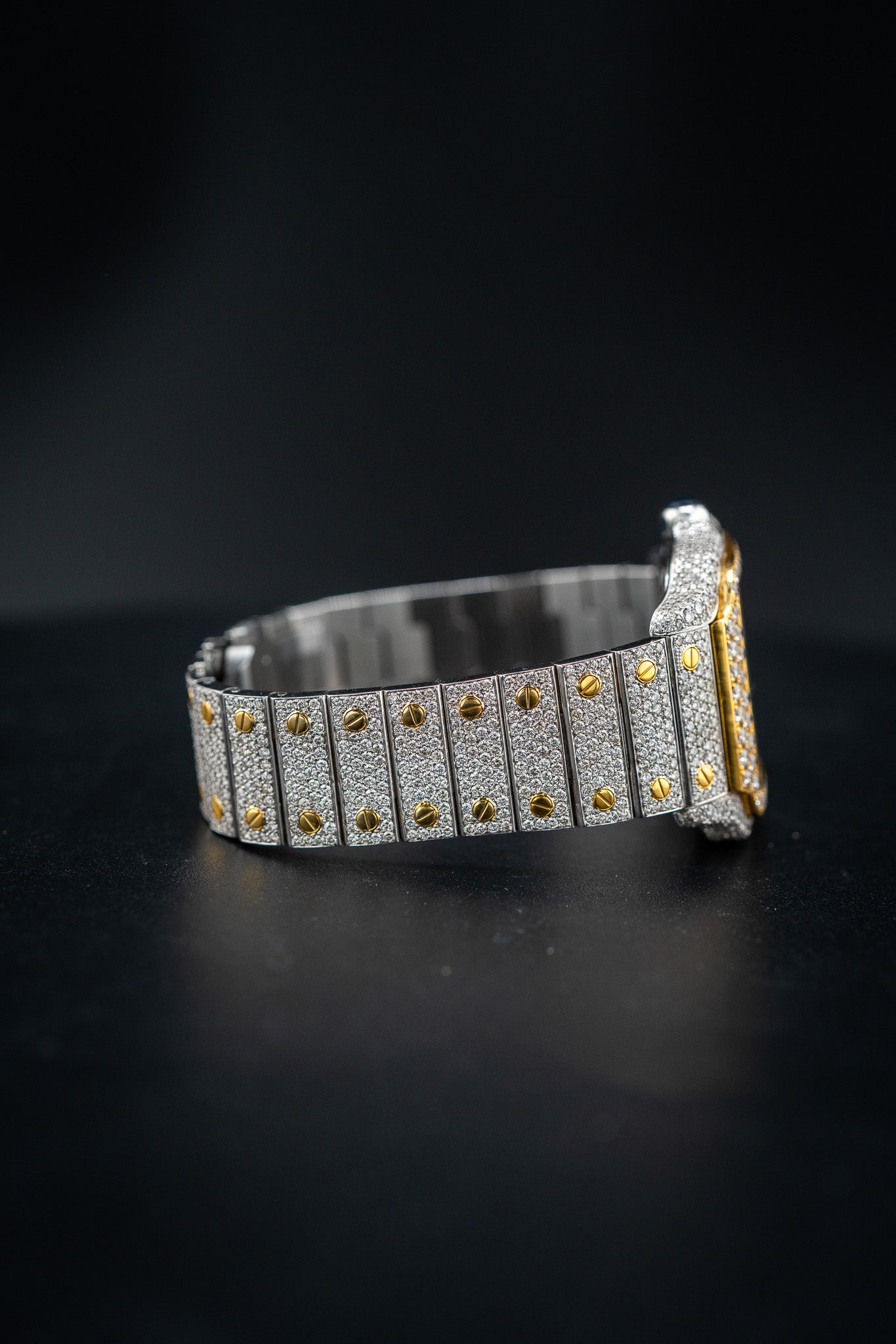 Cartier Santos XL – Two-Tone – Custom Iced Out with Natural VS Diamonds (E–G Color) – Watch Only